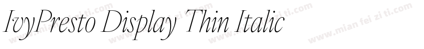 IvyPresto Display Thin Italic Thin字体转换